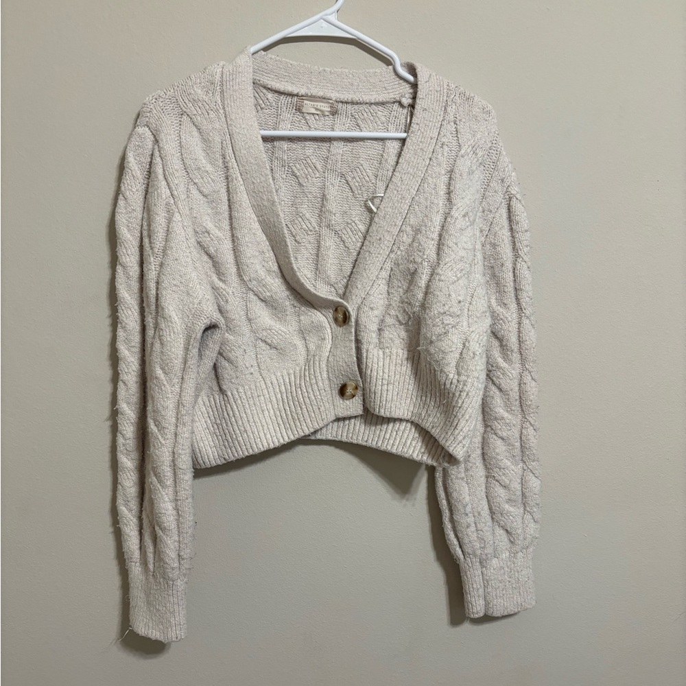 Women's Cream Cable Knit Sweater